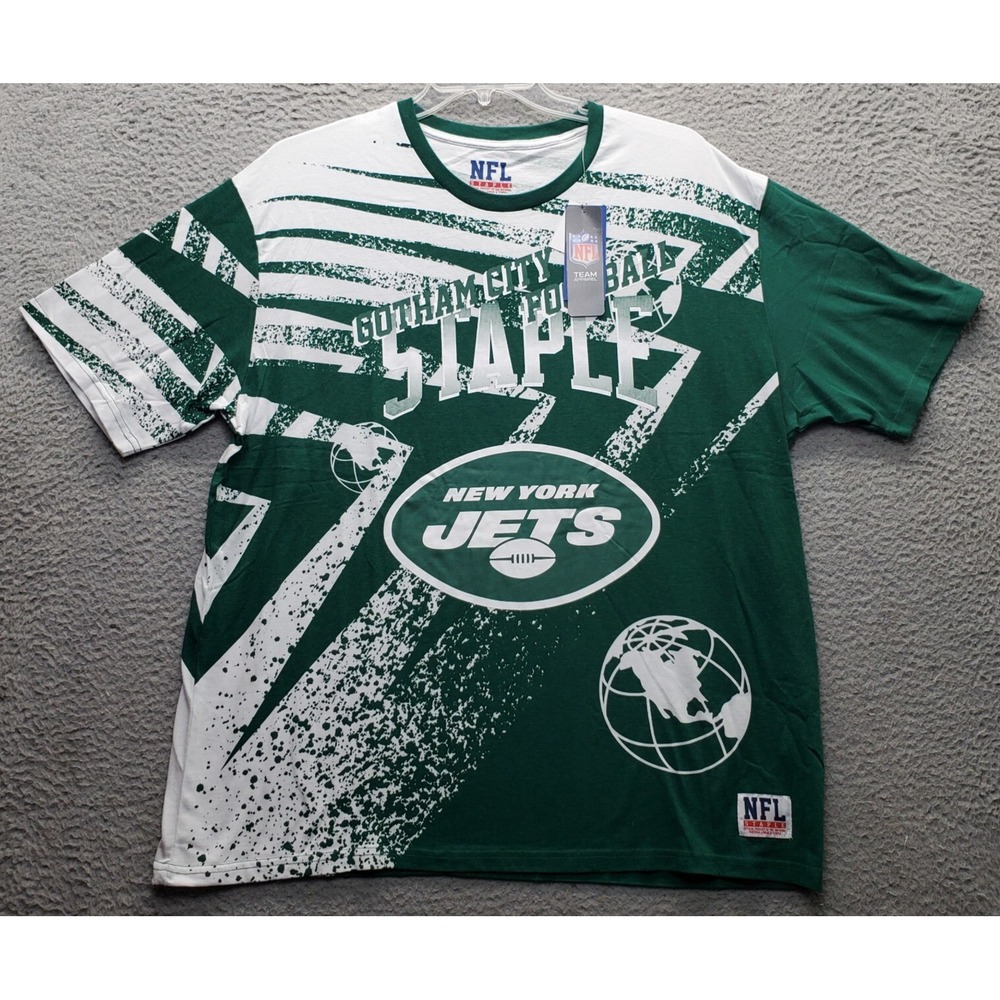 NFL New York Jets Staple Tee Shirt Football Men's 2XL Multi Crew Neck Pullover‎